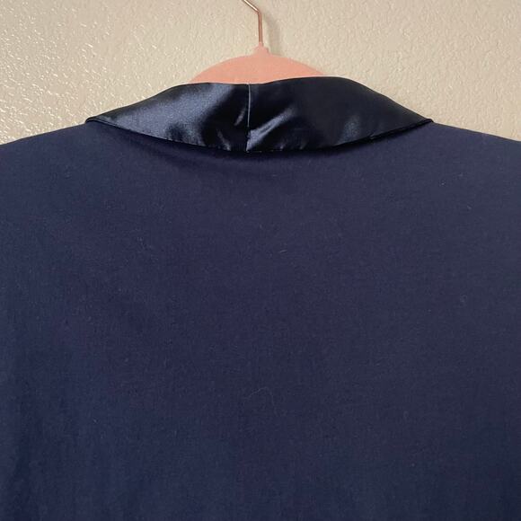 Temperley London Top Womens Small Blue Satin Collar Knit Blouse Quiet Luxury - Picture 7 of 12